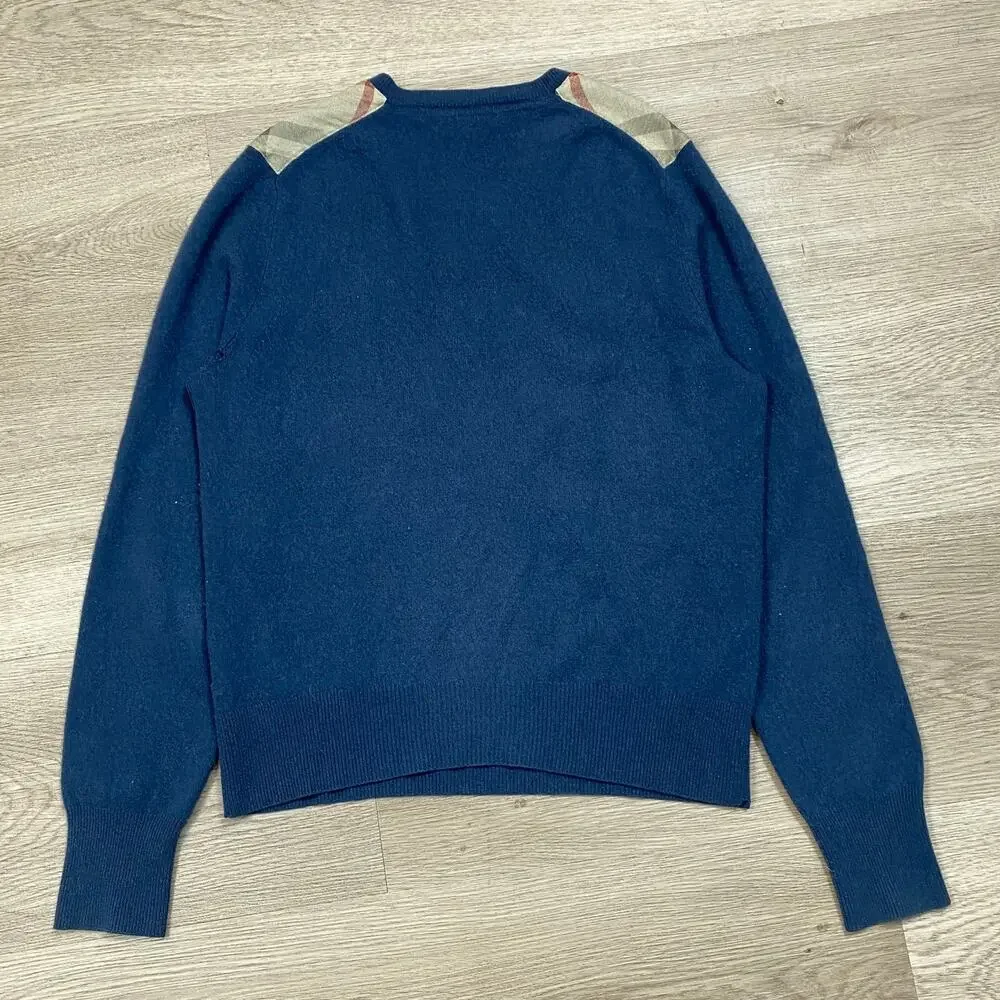 Burberry Brit‎ Cashmere Nova Check Shoulder Sweater Men's M Preppy